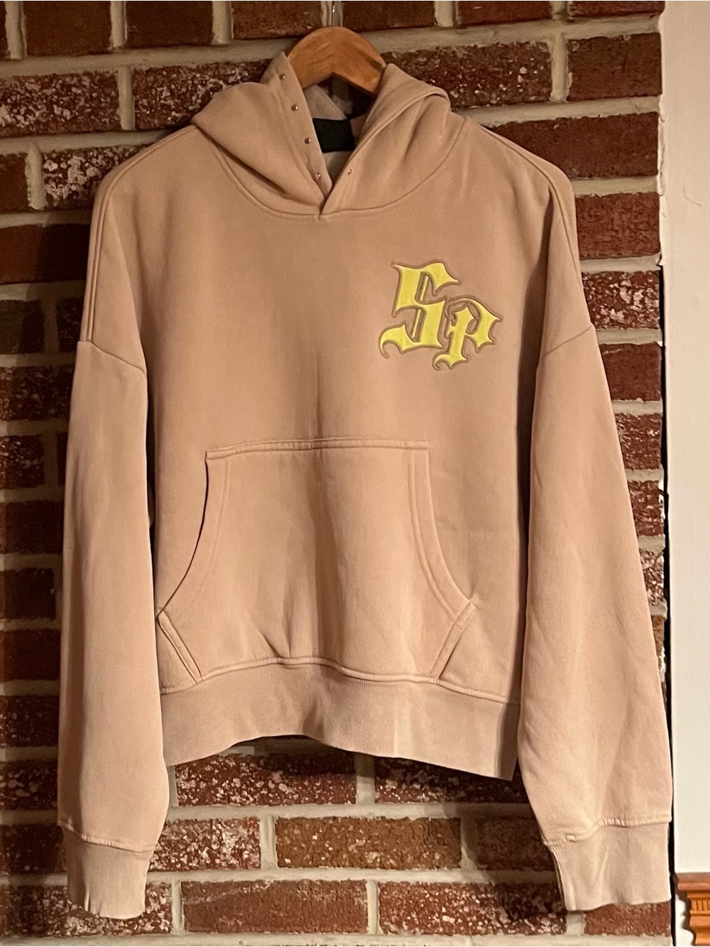 South Pole Cream Pullover Hoodie with Yellow Chest Logo